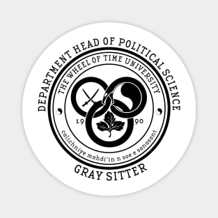 The Wheel of Time University - Dept. Head of Political Science (Gray Sitter) Magnet